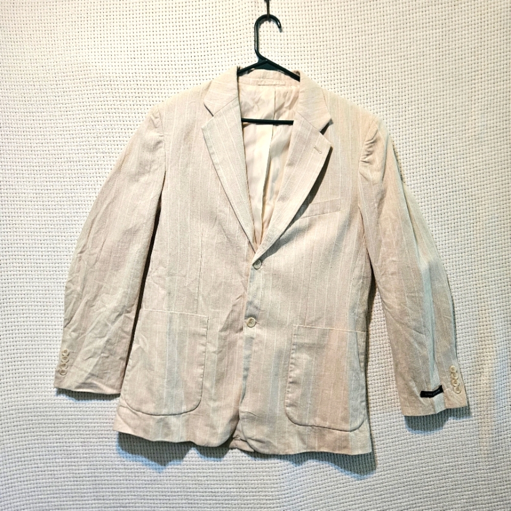 Men's Linea Dome Beige Line/cotton  Blend Blazer NWT
